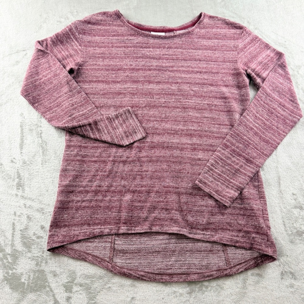 Columbia Women's Large Burgundy Pink Space Dye Long Sleeve High Low Hem Top